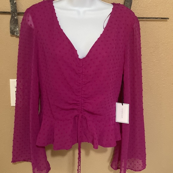 NWT 1. State ruched front dot top - Picture 3 of 4